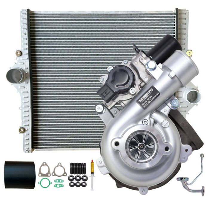 Upgrade Billet Turbo+ 24mm Intercooler & Hose And Genuine Oil Feed Pipe For Toyota LandCruiser Prado KDJ120 / KDJ150 2005-2015