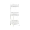 HOMFURN 3 Tier Foldable Rolling Cart Metal Utility Trolley Wheels No Assembly Storage
