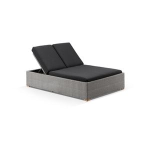 Breeze Outdoor Wicker Double Sun Lounge In Half Round Wicker