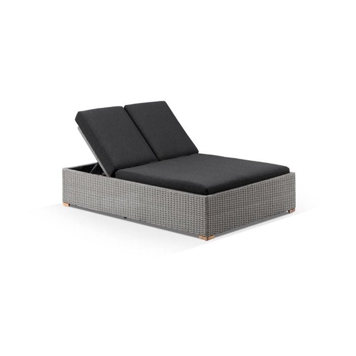 Breeze Outdoor Wicker Double Sun Lounge In Half Round Wicker