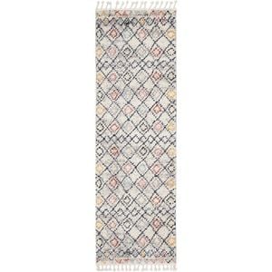 The Rug Connection Moroccan 666 Off White 300x80cm - Medium Runner Shag Indoor Rug
