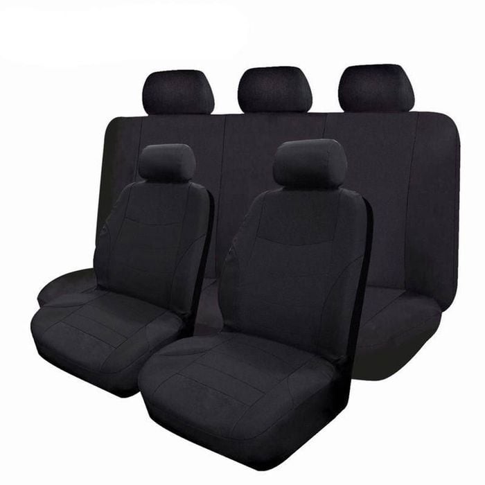Catzon Car Seat Covers Polyester Airbag Compatible Universal Suv Van Truck-black