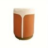 Lifebay Solid Wood Frame Microfiber Leather Circular Dressing Stool in Orange Color