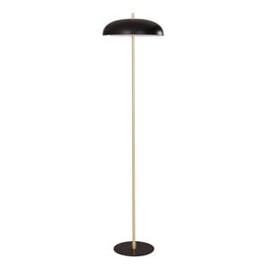 Cla Lighting Paraguas Interior Floor Lamp With Brass Rod Black Dome Shade