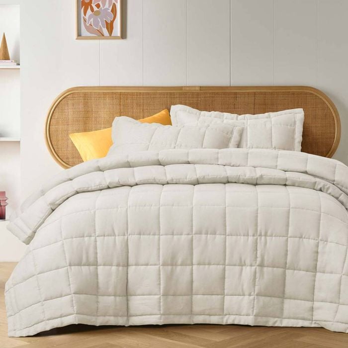 Vintage Design Homewares Queen Natural French Linen Coverlet Set