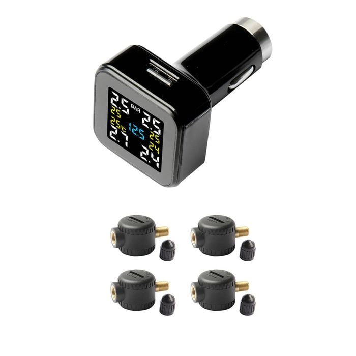 Car Tpms  With Low-pressure Flow-thru 4x Sensors