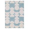 Loopsie-370cm X 270cm-malabou Half Moons Printed Blue And Cream Washable Rug