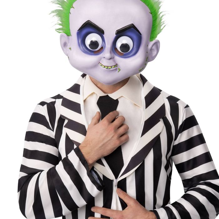 Beetlejuice Googly Eyes Injection Moulded Mask Adult Halloween Costume Green