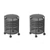 SOGA 2X 2 Tier Steel Round Rotating Carts with Wheels