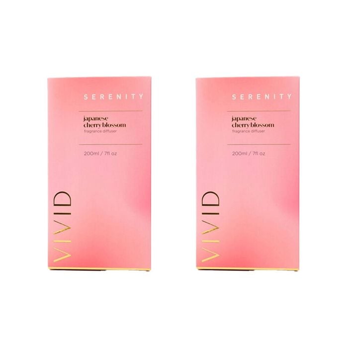 2PK Serenity Vivid Japanese Cherry Blossom Scent Home Fragrance Reed Diffuser