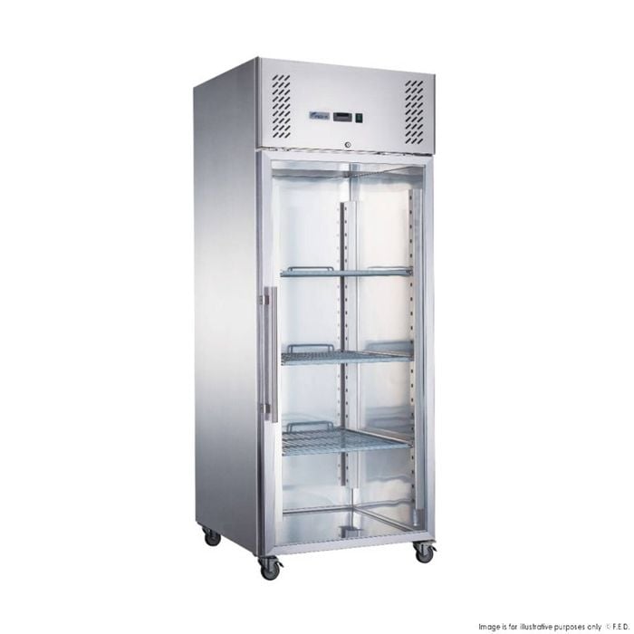 FED-X S/S Full Glass Door Upright Fridge