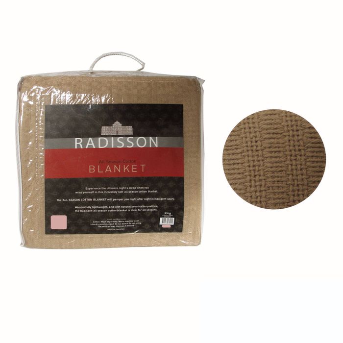 Bloomington Radisson All Season Cotton Blanket Latte Single