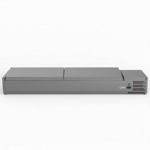 Fed-x Salad Bench With Stainless Steel Lids  - Countertop Prep Fridges (xvrx1800/380s)