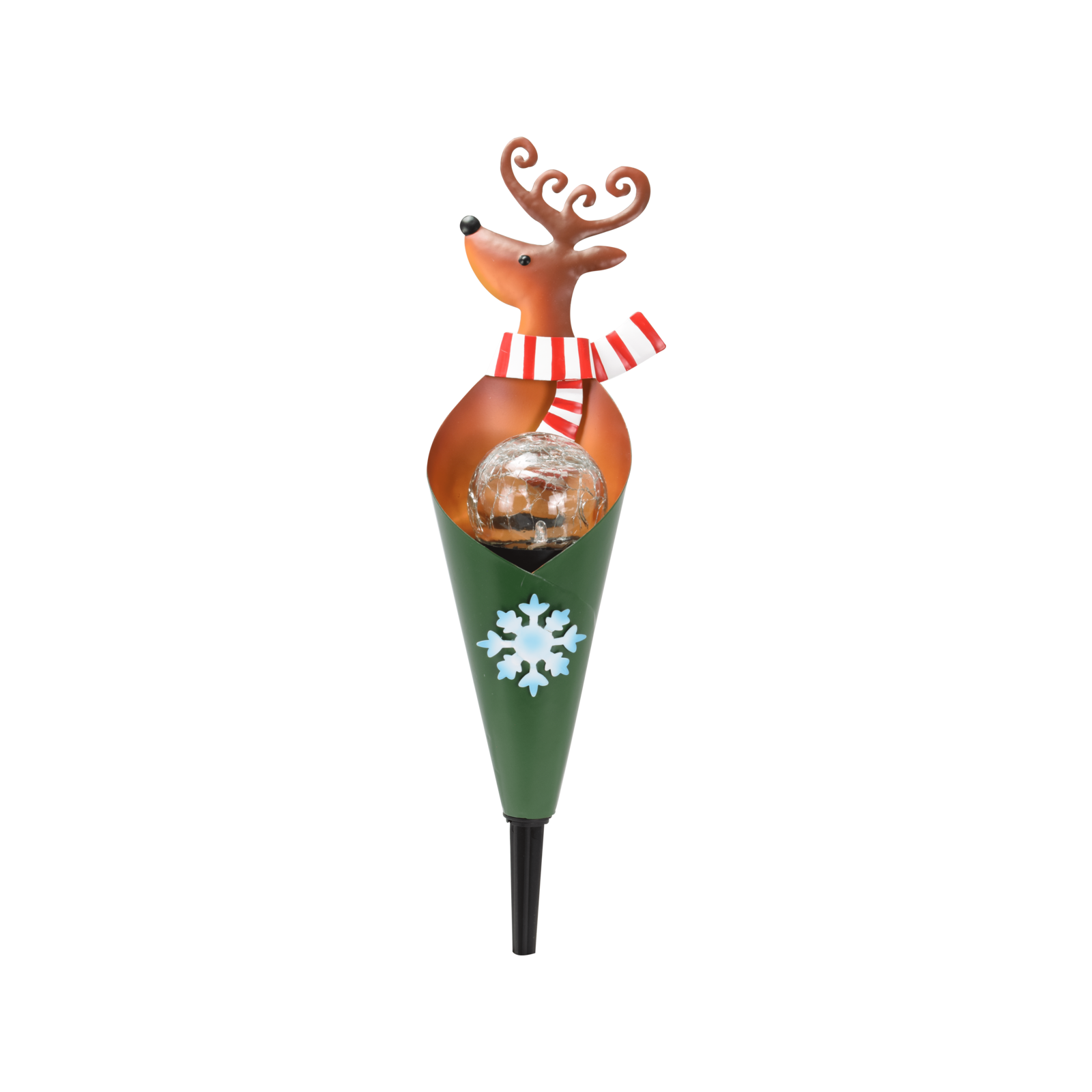 Click 41cm Reindeer Crackle Ball Solar LED Path Light product image