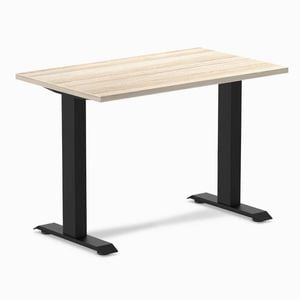 Desky Fixed Height Mini Classic Oak Desk 1000x600mm Matte Black Leg