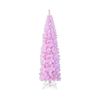 Costway Pre-lit Artificial Christmas Tree Hinged Pencil Xmas Tree w/350 LED Lights