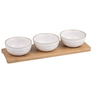 Ladelle  Cameo 4 Piece Bowl & Tray Set - Ivory