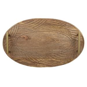 Coast To Coast Home 55cm Naya Wood Oval Tray Natural