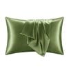 Catzon 2 Pcs 51 X 76cm Satin Pillowcases for Hair and Skin with Envelope Closure-Olive Green(Q)