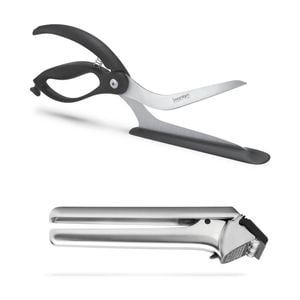 Dreamfarm Scizza Pizza Scissors & Garject Worlds Best Garlic Press Black Set of 2