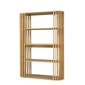 Furb Display Shelves 4-Tier Bookshelf Wooden Bookcase Shelf Storage Stand Rack Natural