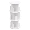 Advwin 3-Tier Rotating Bookshelf 360° Spin Book Organizer Corner Storage Rack Display Unit, White, 40×40x95cm