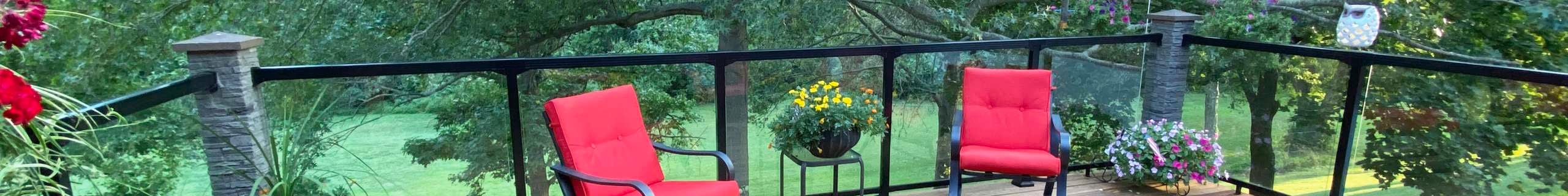 glass panel on balcony