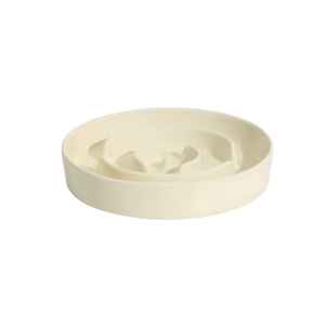 Ceramic Slow Feeder Pet Bowl for Dogs/Beige/L 210*210*40mm (L*W*H)