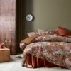 Accessorize Bedroom Collection King Red Rainbow Garden Autumn Washed Cotton 3 Piece Comforter Set - King Bed