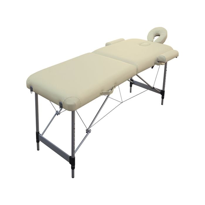 Yes4homes 2 Fold Portable Aluminium Massage Table Massage Bed Beauty Therapy Beige