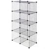 Costway 8-cube Gird Wire Storage Cabinet Modular Shelf Foldable Bookcase - Black