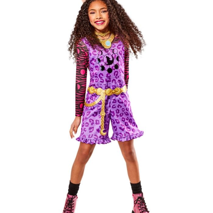 Clawdeen Wolf Costume Monster High Halloween Fancy Dress Girls Purple