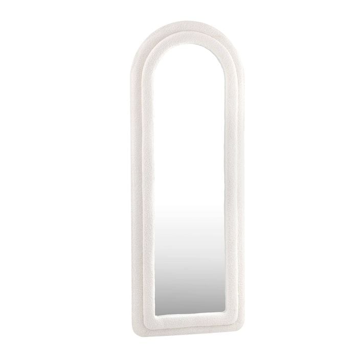 Oikiture 160x60cm Full Length Mirror Boucle Frame Arched Floor Mirrors