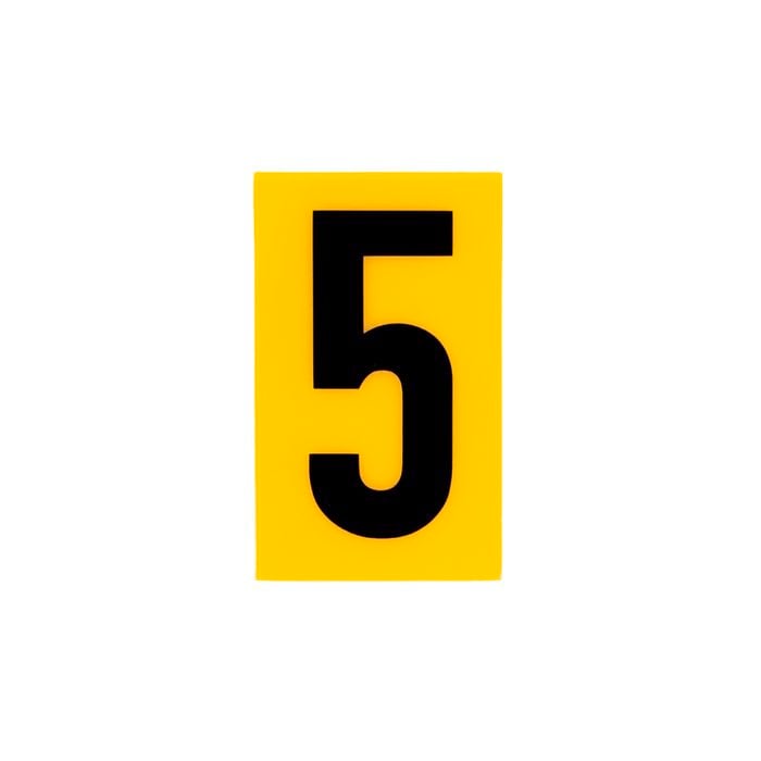 Sandleford 60mm Yellow Self Adhesive House Number 5