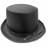 SATIN TOP HAT Costume Party Cap Fancy Dress Trilby Fedora One Size Black