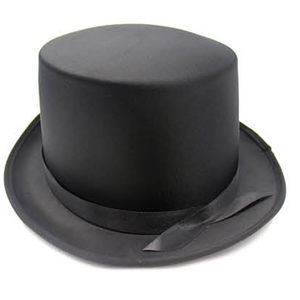 SATIN TOP HAT Costume Party Cap Fancy Dress Trilby Fedora One Size Black