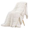 Giselle Faux Fur Weighted Blanket 2 Sided Long Pile Sherpa Reverse Cream 5.5KG 120 x 180cm