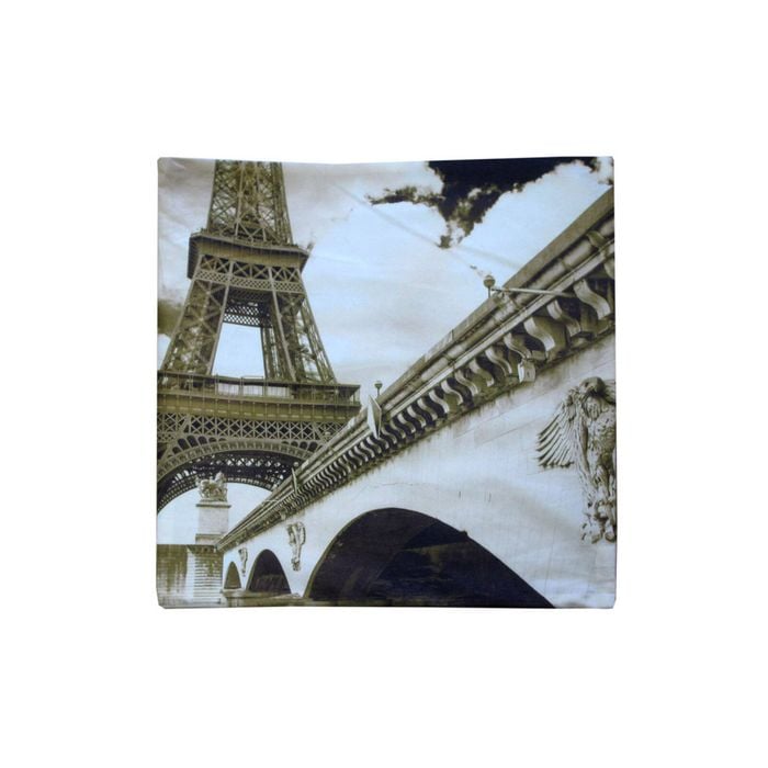 Eiffel Tower & Jane Bridge Square Cushion Cover