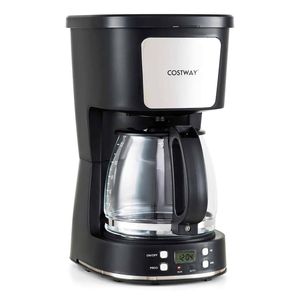 Costway 6-Cup Drip Coffee Maker Machine Timer Removable Filter Carafe-Silver