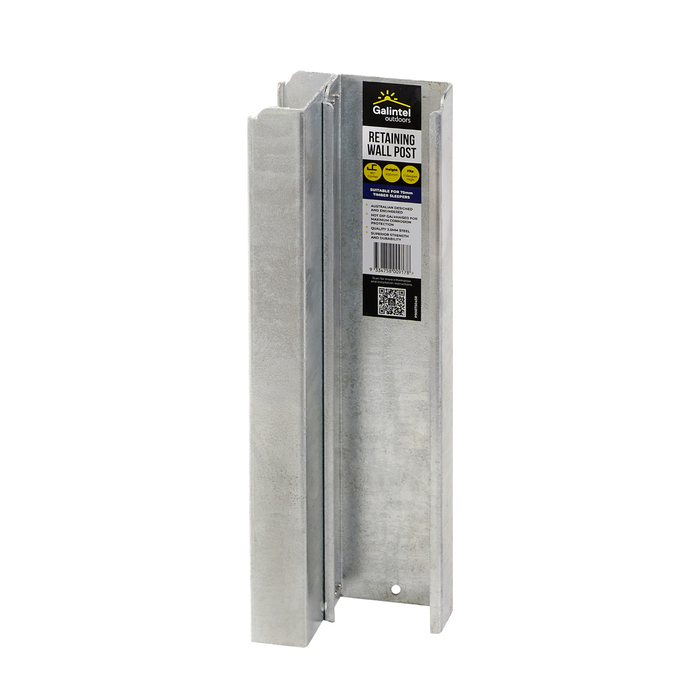 Galintel Outdoors 75 x 450mm Hot-Dip Galvanised Retaining Wall 90° Corner Post