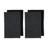 2x 2pc Ladelle Hemingway Soft Durable Cotton Kitchen Tea Towels Black