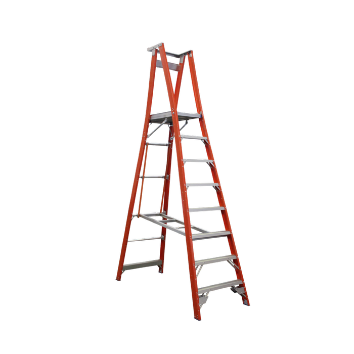 Indalex 2.4m 180kg Pro Series Industrial Fibreglass Platform Ladder