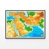 Middle East Physical Map  Print 100% Australian Made 120x90cm  (Poster)