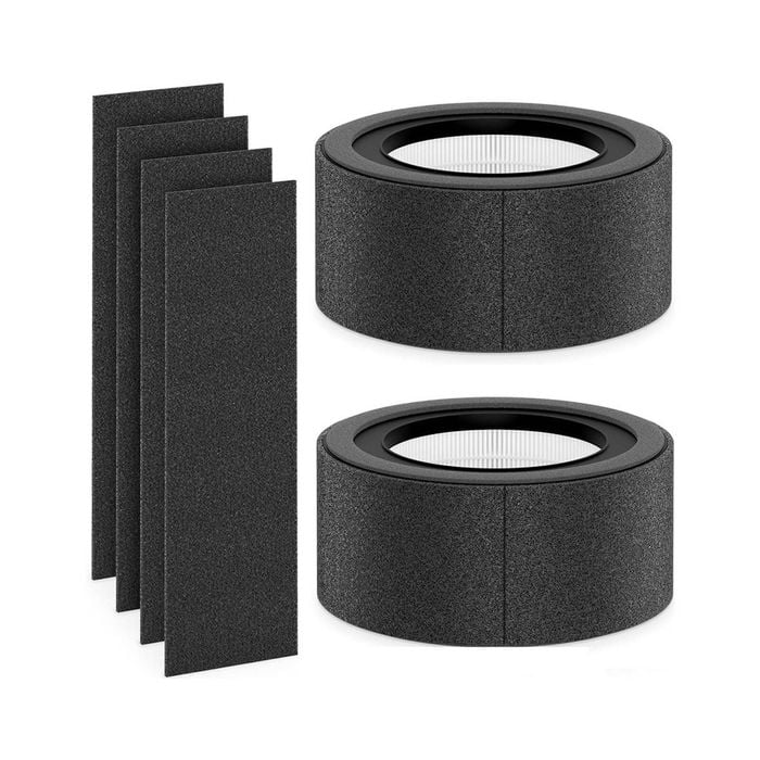 iDeer Life 2pack 2in1 Replacement Drum HEPA Filter Small + 4 Extra Carbon Pre-Filters