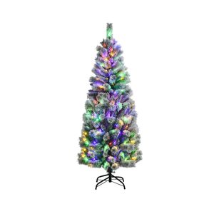 Costway 1.8M Snow Flocked Christmas Tree 200 Color LEDs Xmas Tree Remote Control