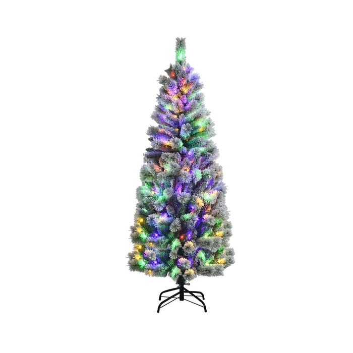 Costway 1.8M Snow Flocked Christmas Tree 200 Color LEDs Xmas Tree Remote Control