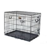 30" Double Doors Folding Dog Crate for Pet Rabbit Chicken Cage 77x52x60cm black Folding Cage