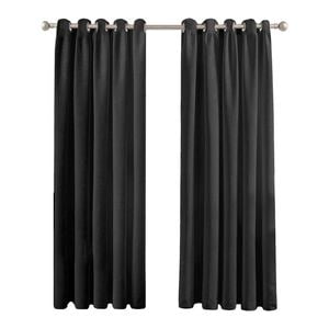 Mollers 180 x 223cm Black Thornton Room Darkening Eyelet Curtain