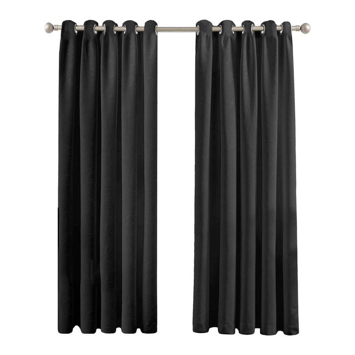 Mollers 180 x 223cm Black Thornton Room Darkening Eyelet Curtain