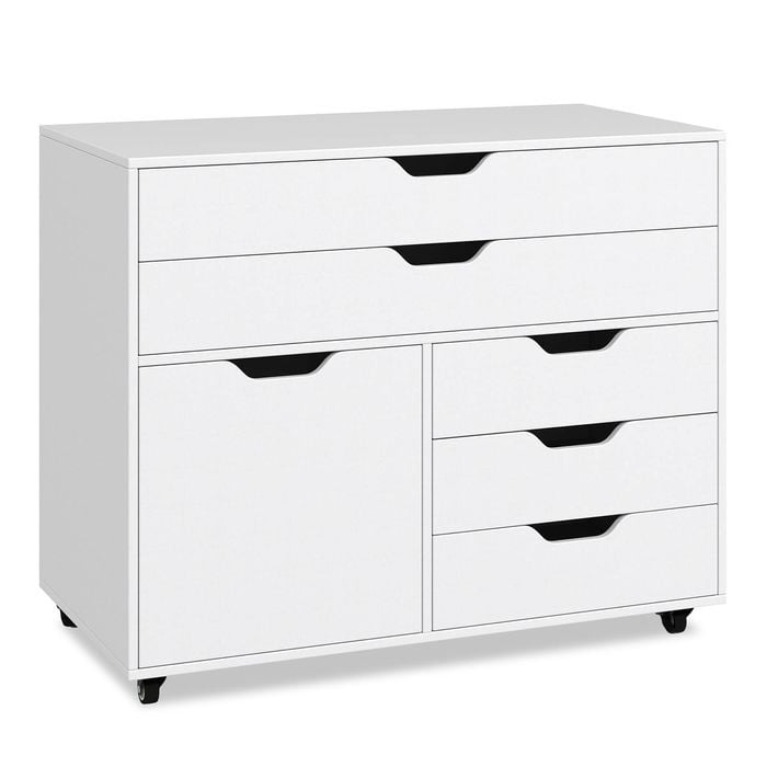 Costway 5-drawer Mobile Filing Cabinet Home Office Storage Cabinet
